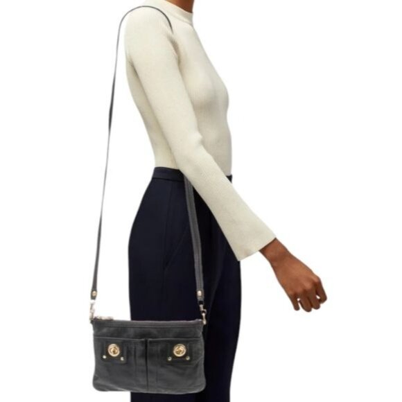 Marc Jacobs Leather Bag Crossbody Gray Satchel Handbag Shoulder WOMAN'S WOMEN'S - Picture 16 of 16